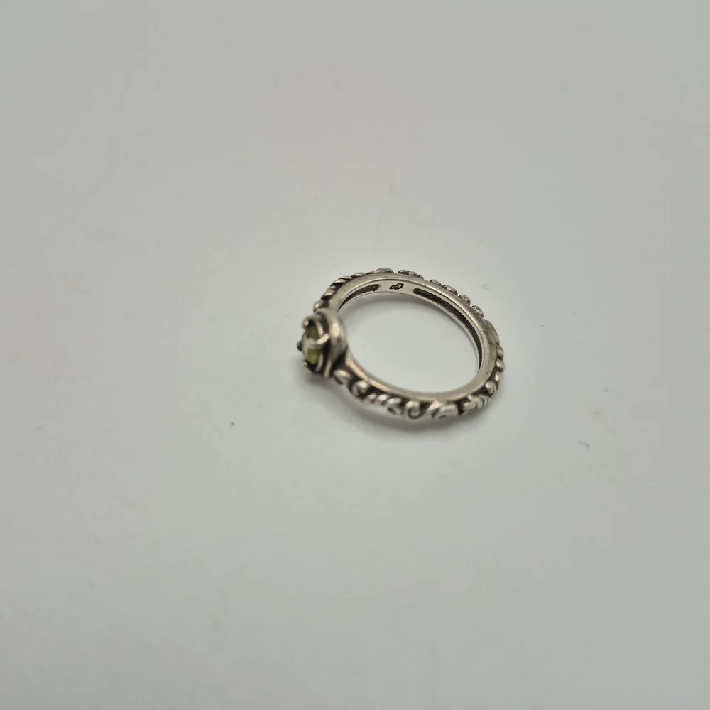 Carolyn POLLACK FANTASTIC PRICE 2 Rings Peridot Sterling & Sterling Stackable. - Picture 5 of 11